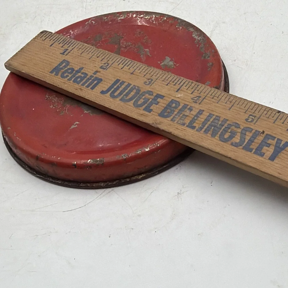 1940s National Can New York Strawberry Print Tin REPLACEMENT LID ONLY Small 4